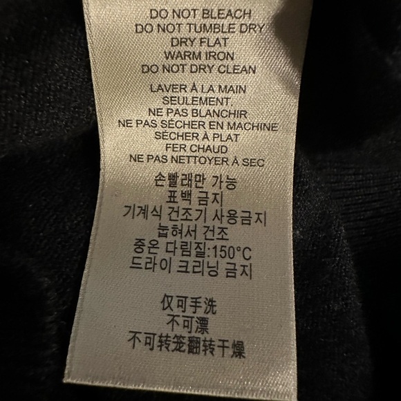 Burberry Brit Mens Cashmere blend Sweater Check Shoulder Black size M - Picture 7 of 10